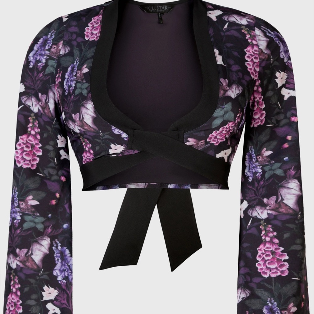 Crop top blouse cover up